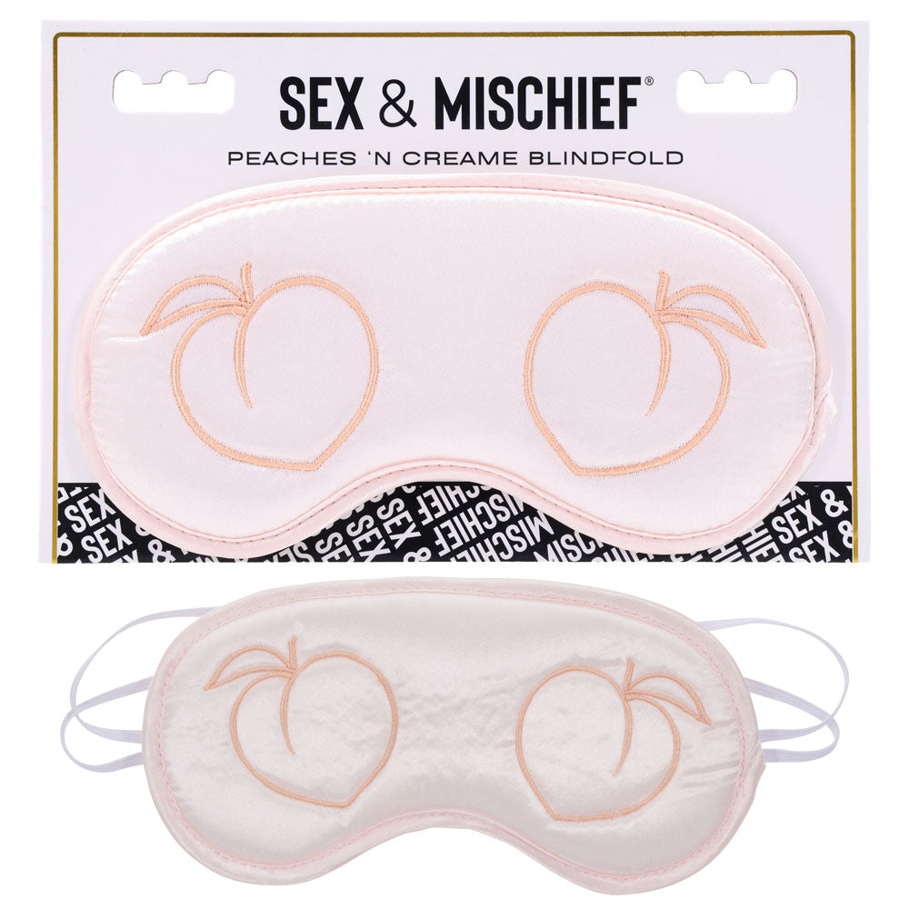 Sex and Mischief Peaches and Cream Blindfold Peach Eyemask Pink Blindfold