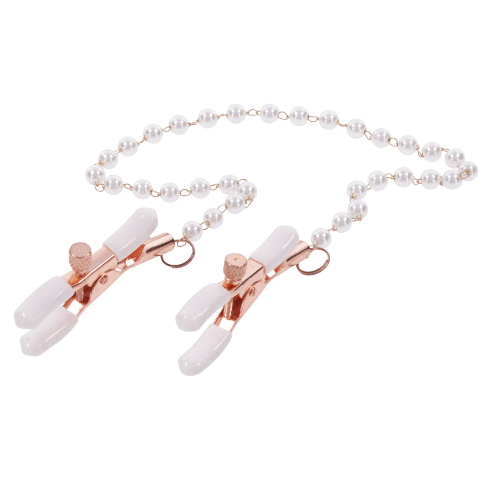 Sportsheets Sex & Mischief Peaches n CreaMe Pearl Nipple Clamps