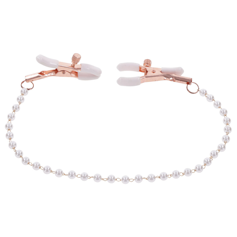 Sportsheets Sex & Mischief Peaches n CreaMe Pearl Nipple Clamps