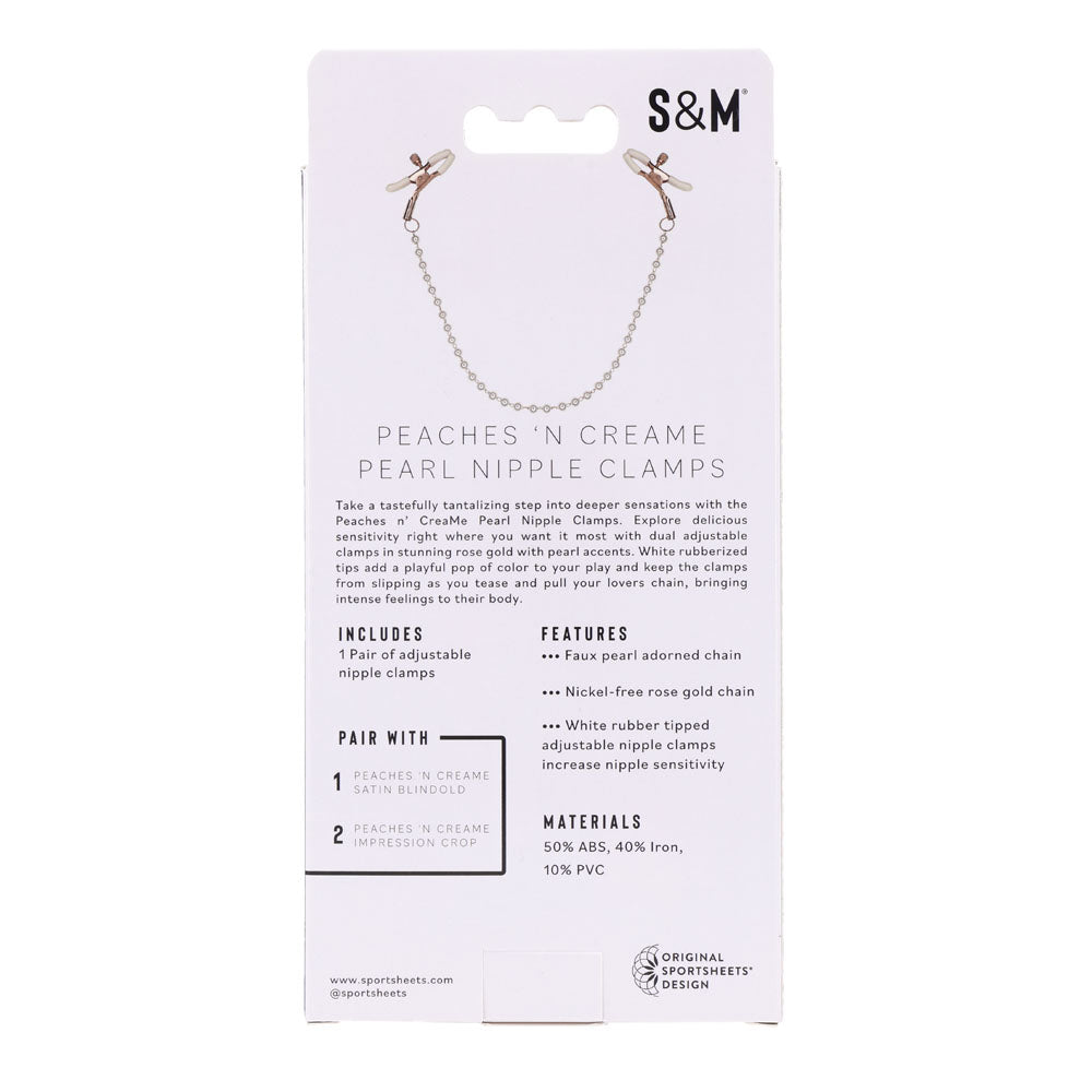 Sportsheets Sex & Mischief Peaches n CreaMe Pearl Nipple Clamps