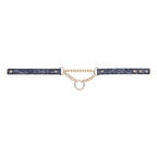 Sex & Mischief Cougar Day Collar Navy and Gold with Chain and Ring Size 38-43 cm > Bondage Gear > Collars & Leashes