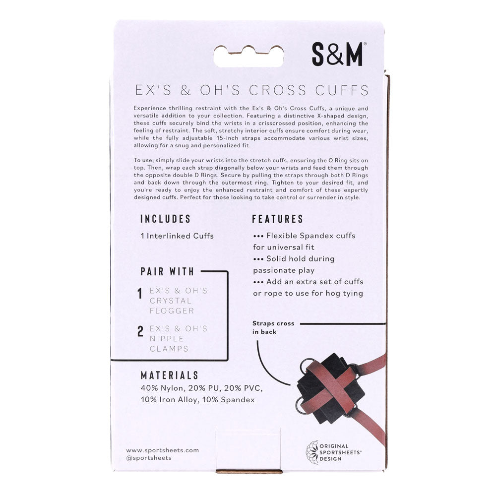 S&M Exs & Ohs Cross Cuffs (Black) – Restraints > Bondage Gear > Restraints