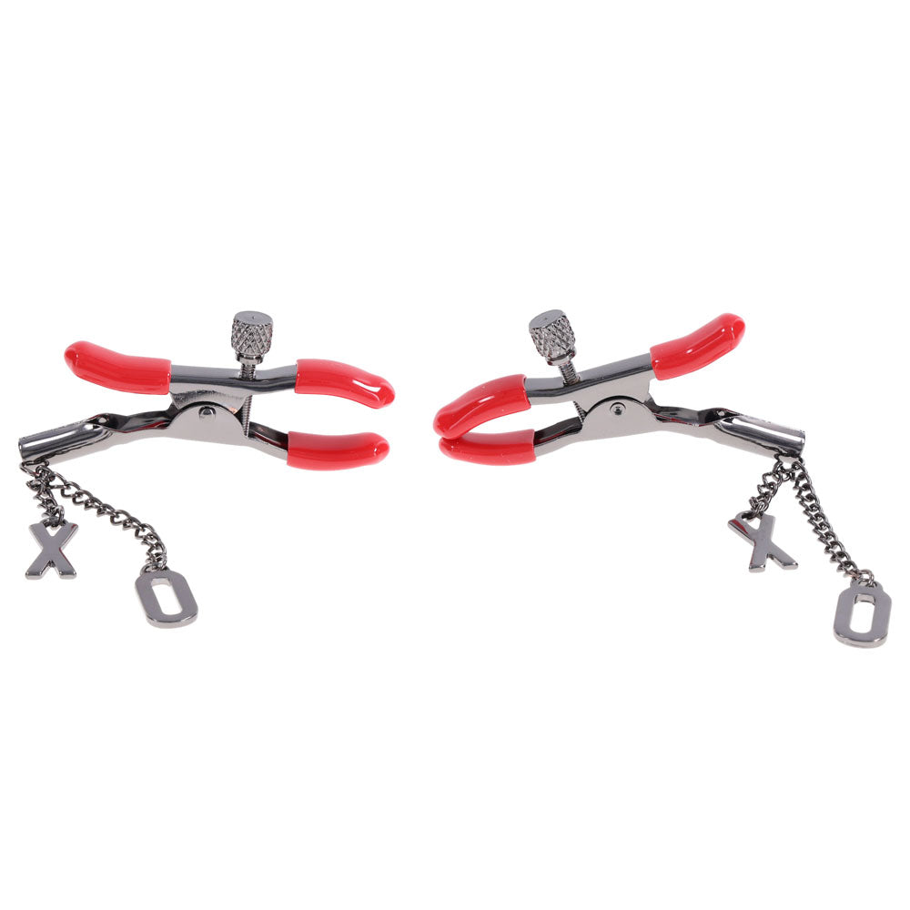 S&M Exs and Ohs Nipple Clamps Tipped Metal Nipple Clamps Set of 2 > Sex Toys > Nipple Clamps