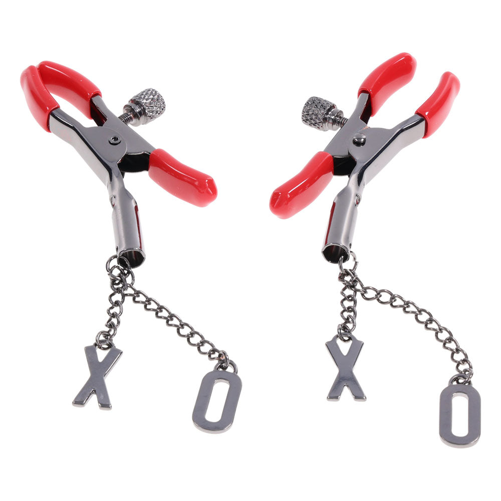S&M Exs and Ohs Nipple Clamps Tipped Metal Nipple Clamps Set of 2 > Sex Toys > Nipple Clamps