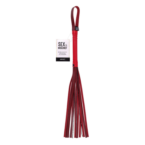 Sm Exs And Ohs Crystal Flogger Flogger Whip Red Whips & Paddles