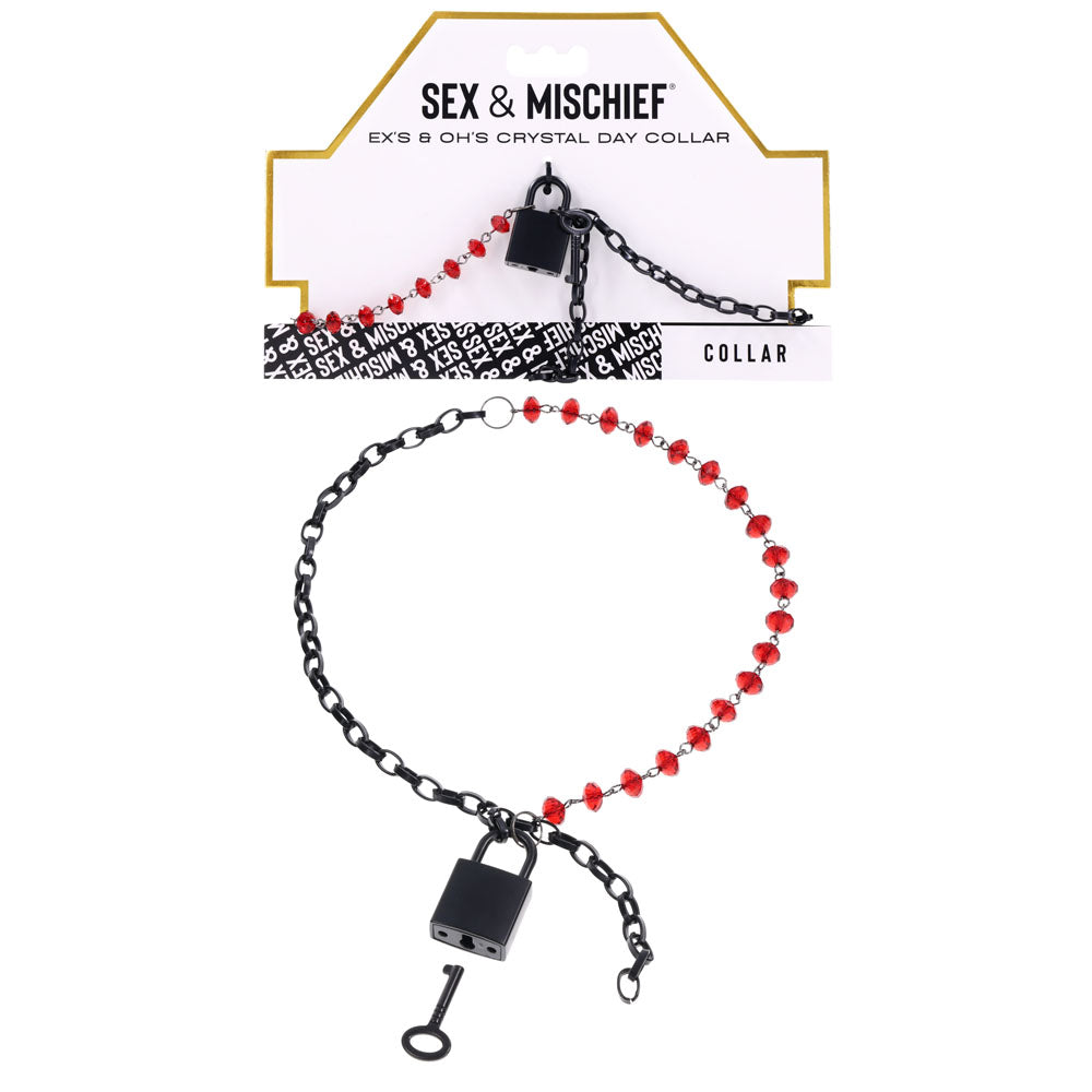 Sm Exs And Ohs Crystal Day Collar Black Collar Jewellery > Bondage Gear > Collars & Leashes