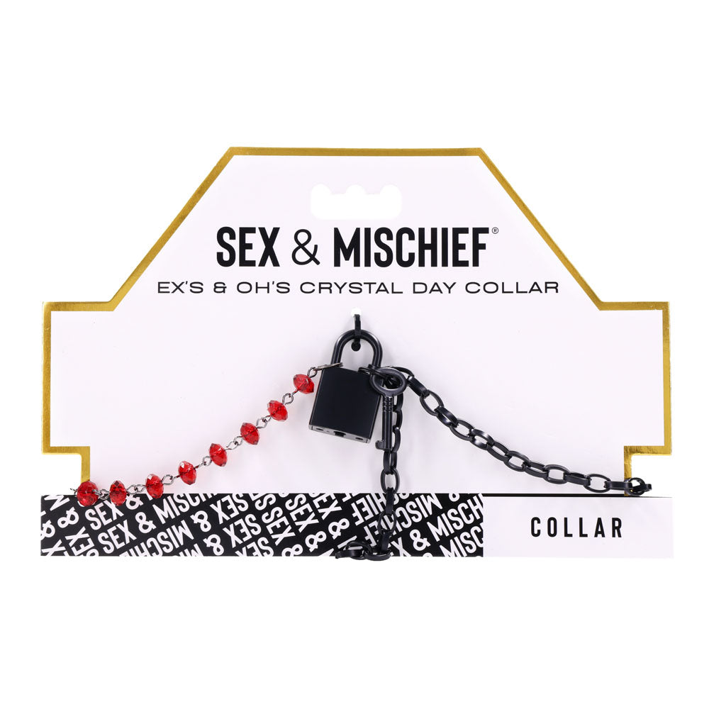 Sm Exs And Ohs Crystal Day Collar Black Collar Jewellery > Bondage Gear > Collars & Leashes