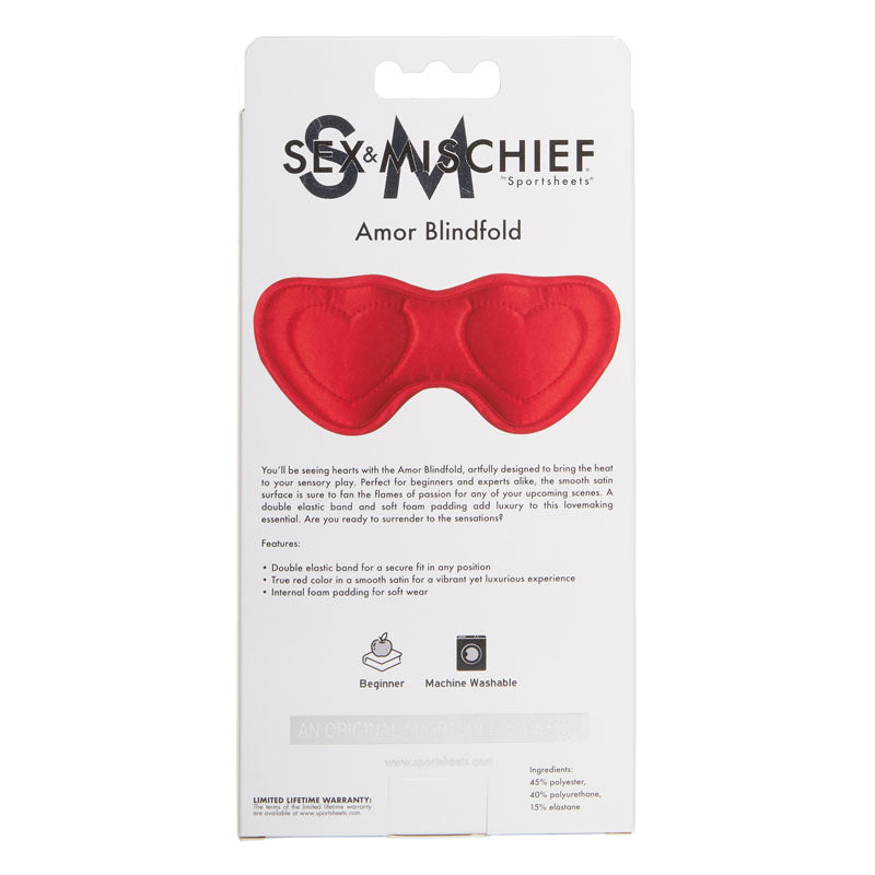 Sex & Mischief Amor Blindfold - Padded Satin Blindfold Blindfold
