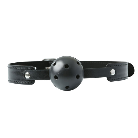 Sex & Mischief Breathable Black Ball Gag with 5 cm Diameter and Adjustable Strap - Mouth Restraint Gags