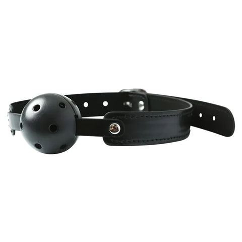 Sex & Mischief Breathable Black Ball Gag with 5 cm Diameter and Adjustable Strap - Mouth Restraint Gags