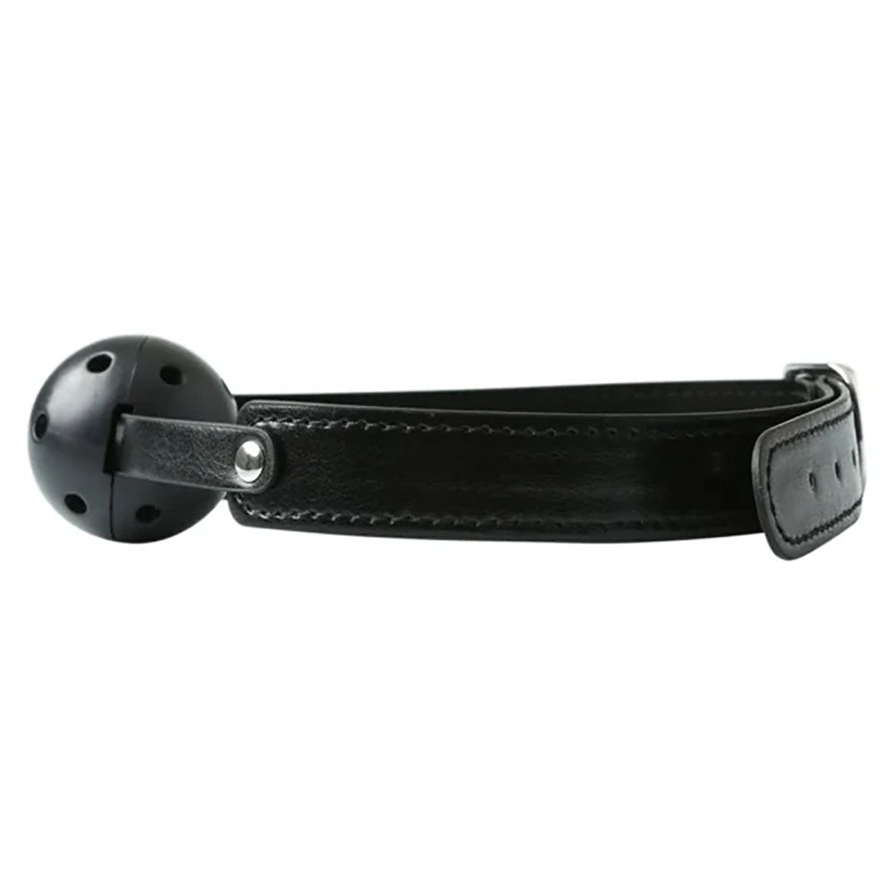 Sex & Mischief Breathable Black Ball Gag with 5 cm Diameter and Adjustable Strap - Mouth Restraint Gags