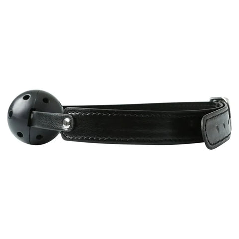 Sex & Mischief Breathable Black Ball Gag with 5 cm Diameter and Adjustable Strap - Mouth Restraint Gags