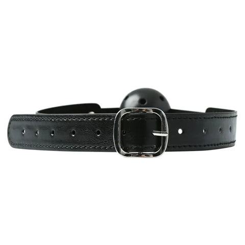 Sex & Mischief Breathable Black Ball Gag with 5 cm Diameter and Adjustable Strap - Mouth Restraint Gags
