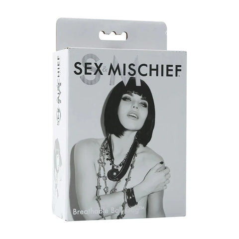 Sex & Mischief Breathable Black Ball Gag with 5 cm Diameter and Adjustable Strap - Mouth Restraint Gags
