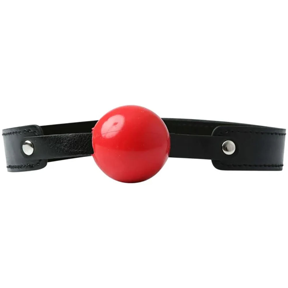 Sex and Mischief Solid Red Ball Gag for Adult Play and Adventure Gags