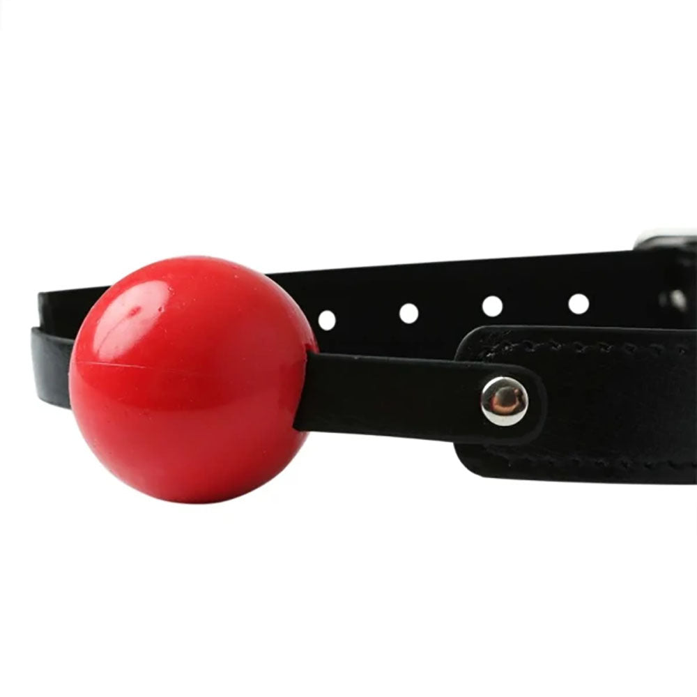 Sex and Mischief Solid Red Ball Gag for Adult Play and Adventure Gags