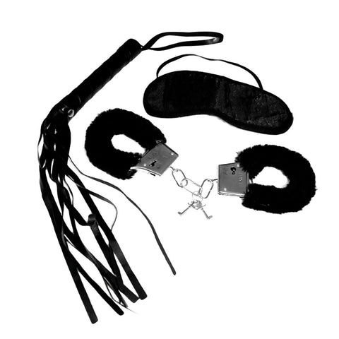 Sex & Mischief 3 Piece Intro to S&M Kit with 40 cm Whip Whips & Paddles