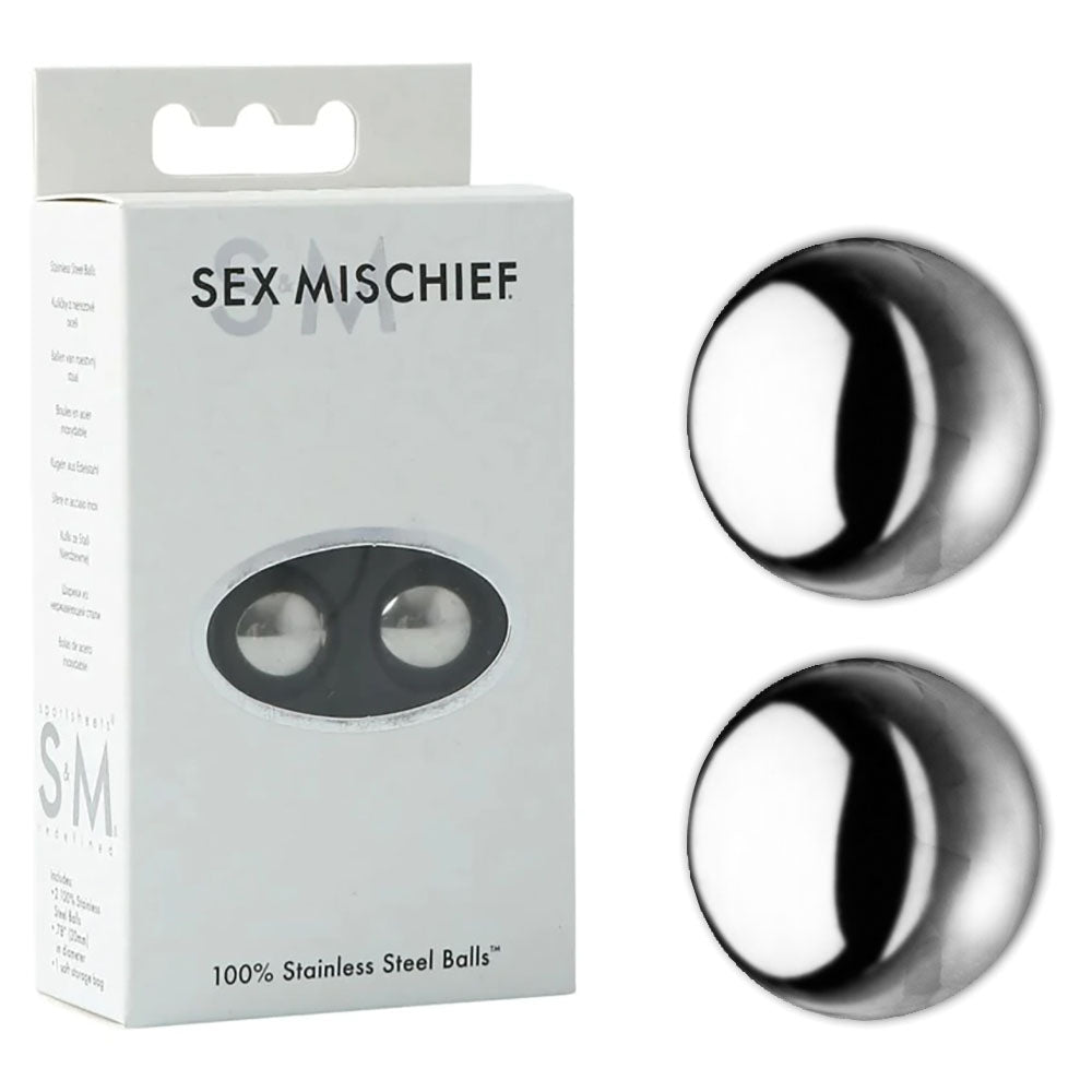 Sex & Mischief 100% Stainless Steel Balls 1.5 Inch Ben Wa Balls Silver > Sex Toys For Ladies > Kegel Exercise