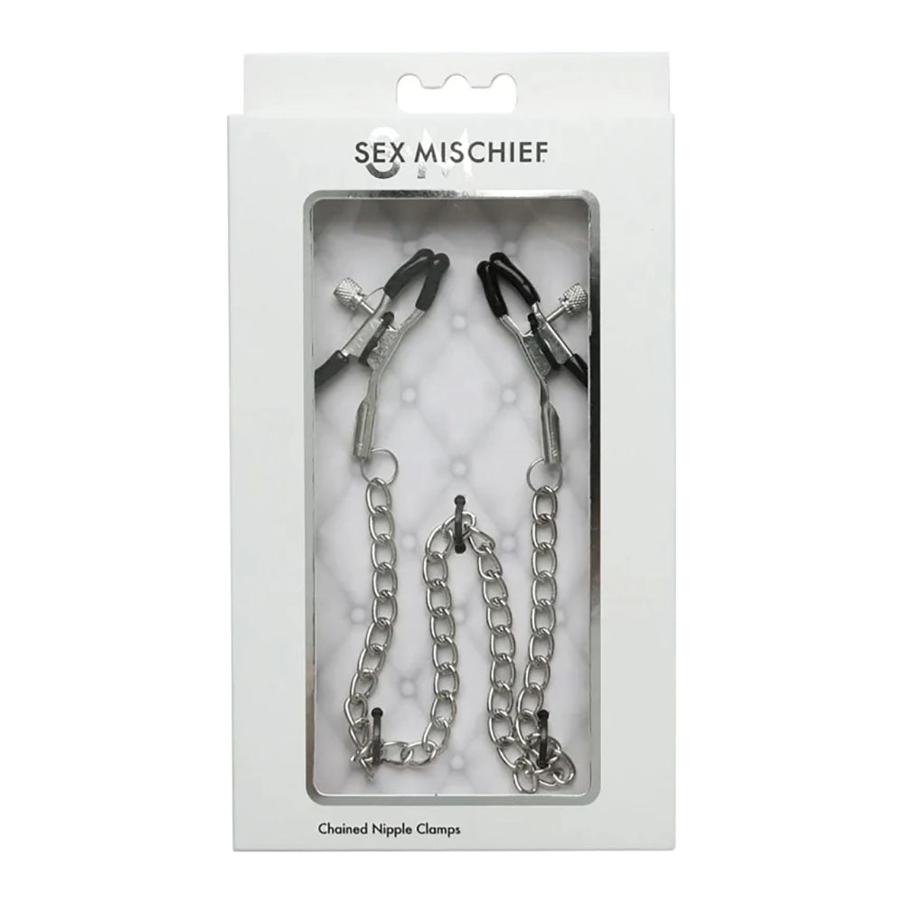 Sex and Mischief Chained Nipple Clamps – Adjustable Rubber-Tipped Nipple Clamps > Sex Toys > Nipple Clamps