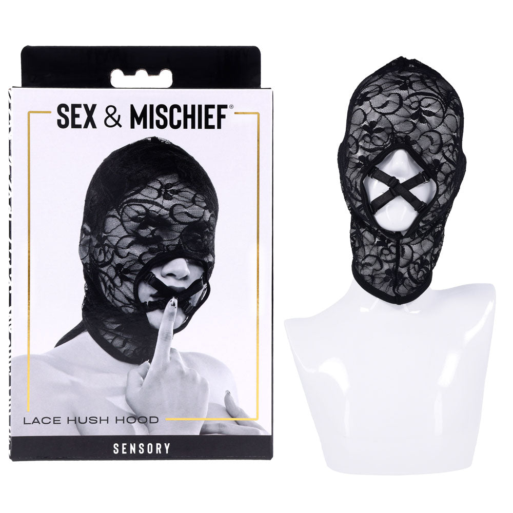 Lace Hush Hood Sheer Erotic Mask for Adult Intimate Play > Bondage Gear > Masks