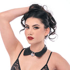 Heartbound Lace Day Collar with Silver Heart Lock > Clothes > Womens Leather
