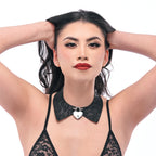 Heartbound Lace Day Collar with Silver Heart Lock > Clothes > Womens Leather