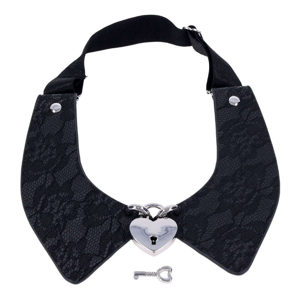 Heartbound Lace Day Collar with Silver Heart Lock > Clothes > Womens Leather