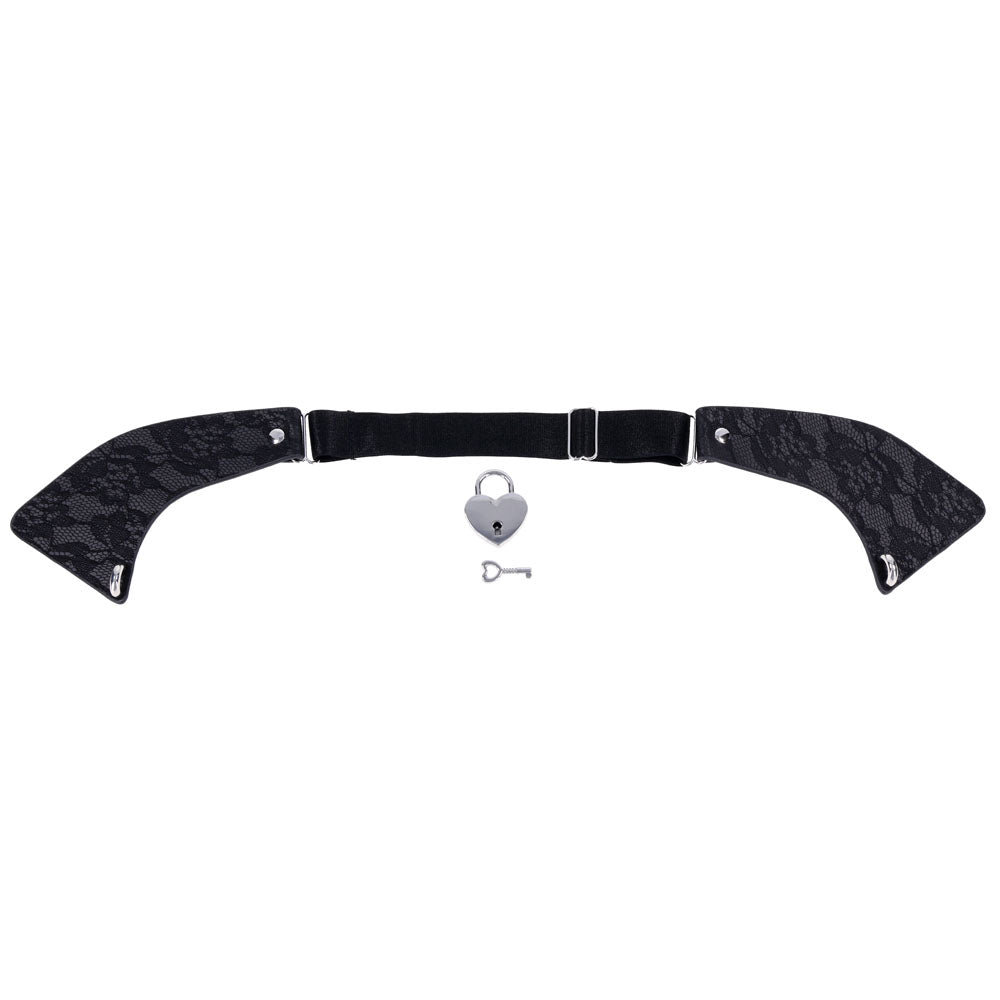 Heartbound Lace Day Collar with Silver Heart Lock > Clothes > Womens Leather