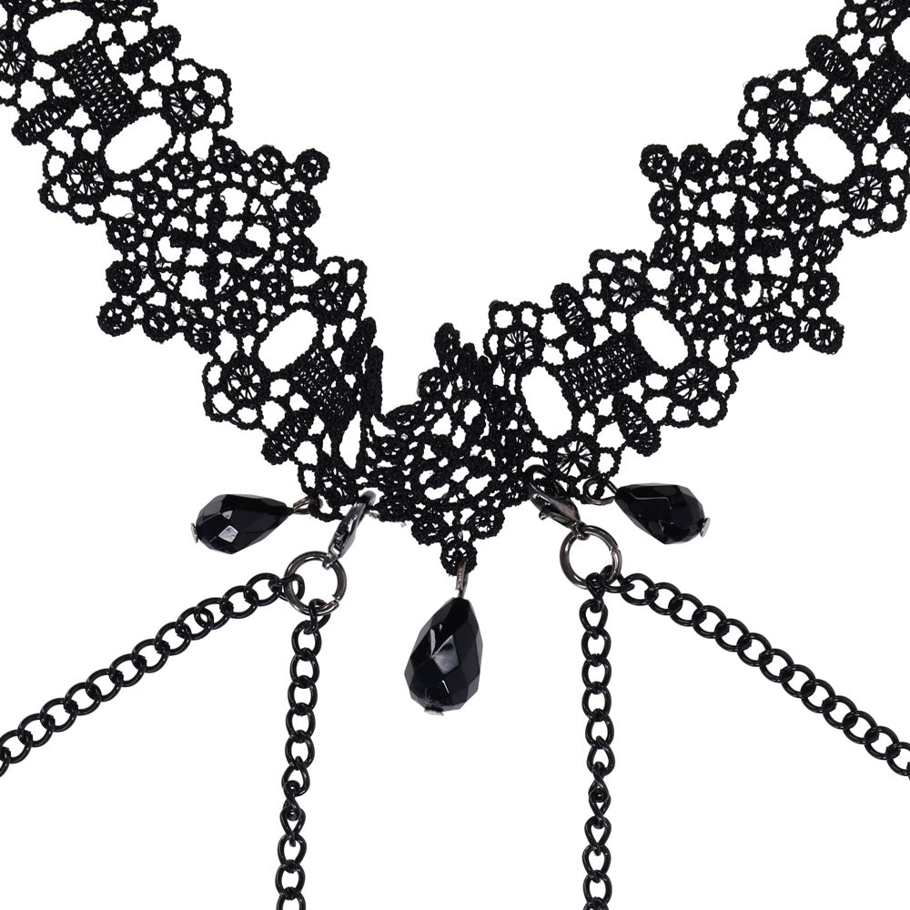 Lace Collar Choker with Adjustable Nipple Ties > Clothes > Body Jewellery (Non Piercing)
