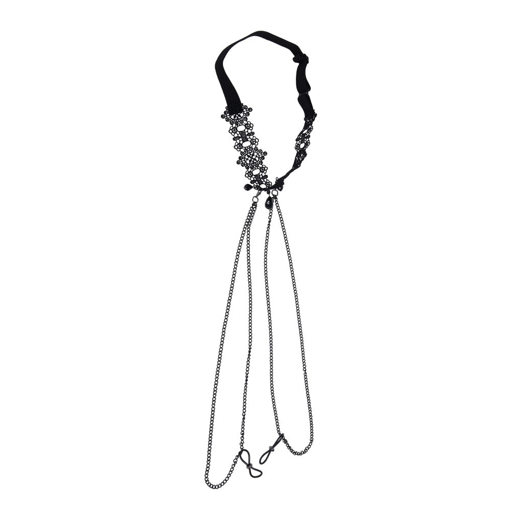 Lace Collar Choker with Adjustable Nipple Ties > Clothes > Body Jewellery (Non Piercing)