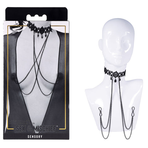 Lace Collar Choker with Adjustable Nipple Ties > Clothes > Body Jewellery