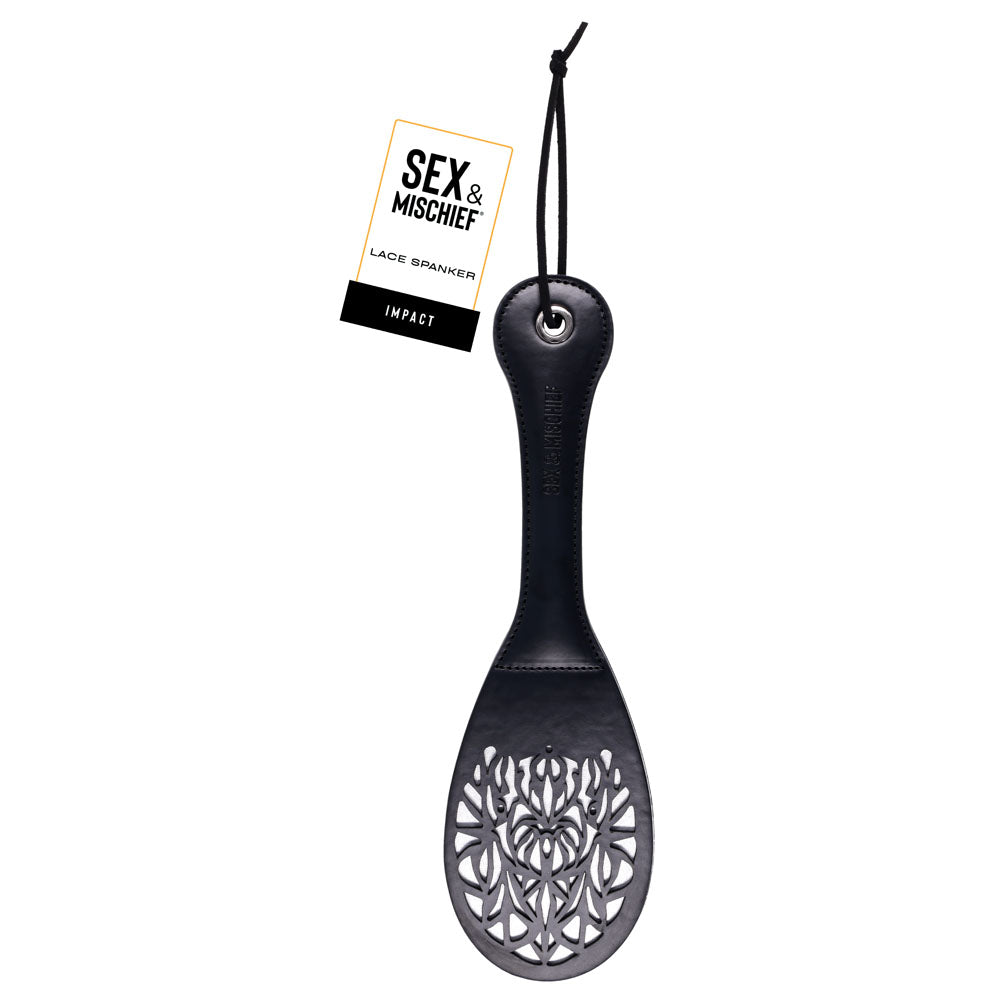 Lace Spanker Paddle 13 Inch PU Leather Bondage Toy Adult > Bondage Gear > Paddles