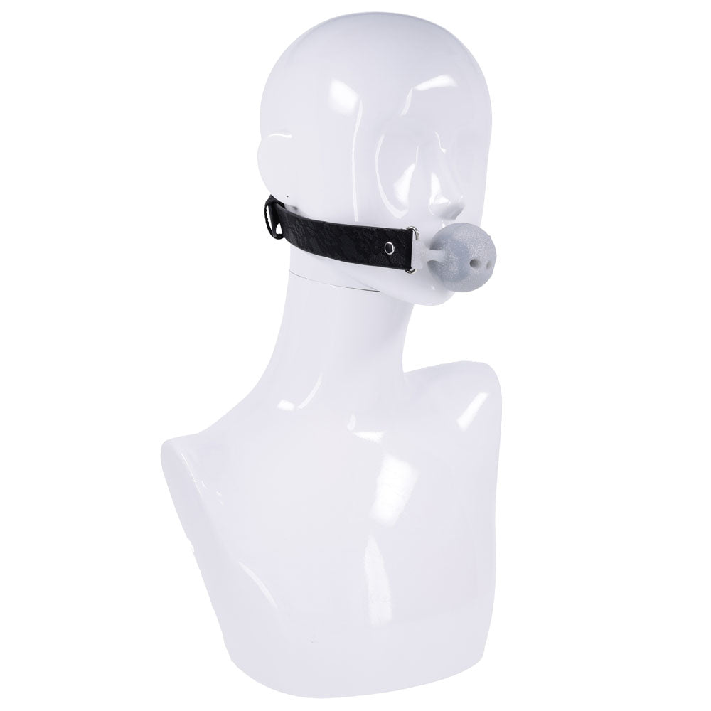 Lace Silicone Breathable Ball Gag – Soft Silicone Mouthpiece with Breathable Design Bondage Accessory > Bondage Gear > Gags and Bits