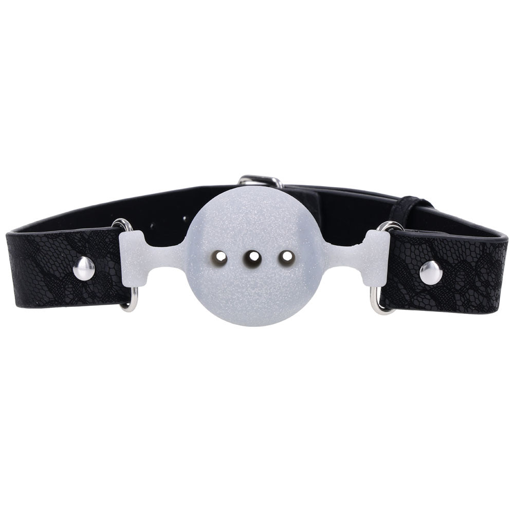 Lace Silicone Breathable Ball Gag – Soft Silicone Mouthpiece with Breathable Design Bondage Accessory > Bondage Gear > Gags and Bits