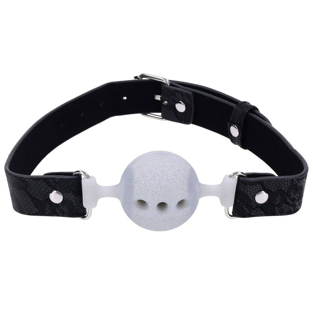 Lace Silicone Breathable Ball Gag – Soft Silicone Mouthpiece with Breathable Design Bondage Accessory > Bondage Gear > Gags and Bits