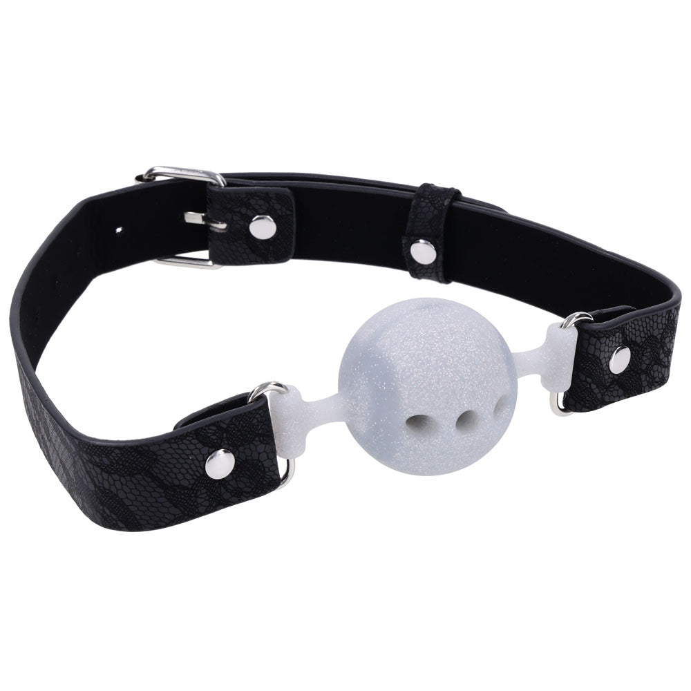 Lace Silicone Breathable Ball Gag – Soft Silicone Mouthpiece with Breathable Design Bondage Accessory > Bondage Gear > Gags and Bits