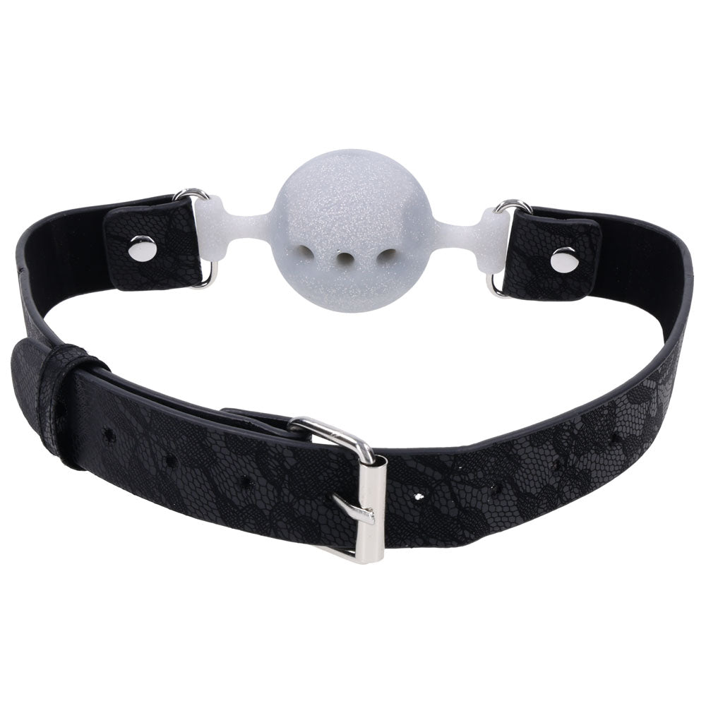 Lace Silicone Breathable Ball Gag – Soft Silicone Mouthpiece with Breathable Design Bondage Accessory > Bondage Gear > Gags and Bits