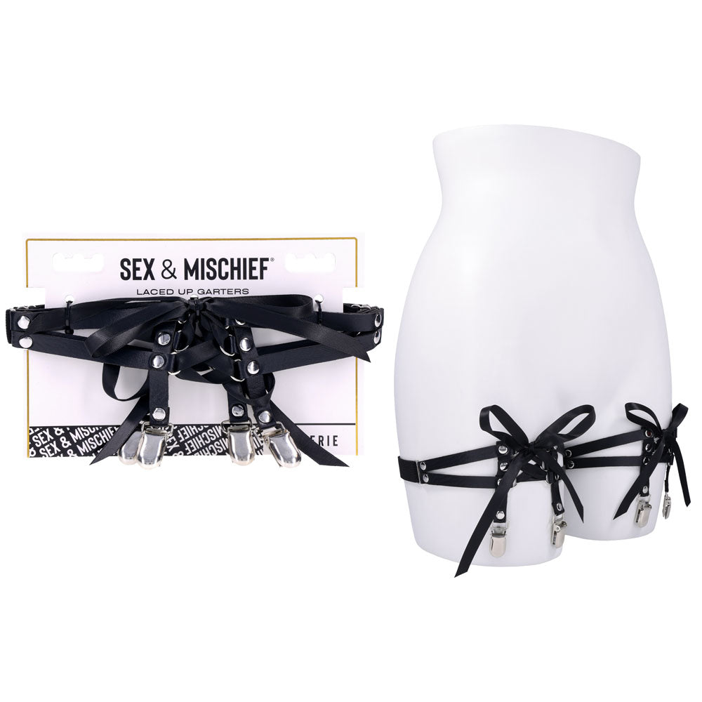 Sportsheets Laced Up Adjustable Garters – Comfort Fit 18 to 26 Inches Thigh Garters > Clothes > Hosiery > Garterbelt Sets