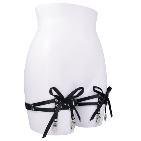 Laced Up Adjustable Garters for Thighs 18 to 26 Inches Hosiery