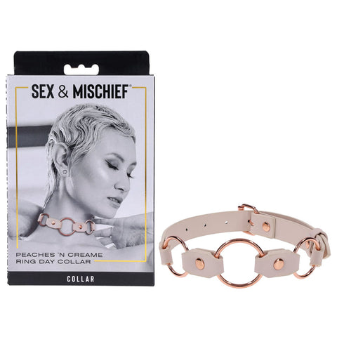 Peaches N Creame Ring Day Collar (Pink) – Luxury BDSM Collar Peach > Bondage Gear > Restraints