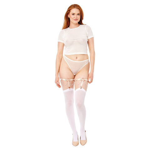 Peaches N Creame Pearl Garters (Peach) – Elegant Garters Hosiery