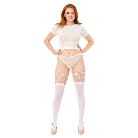 Peaches N Creame Pearl Garters (Peach) – Elegant Garters Hosiery