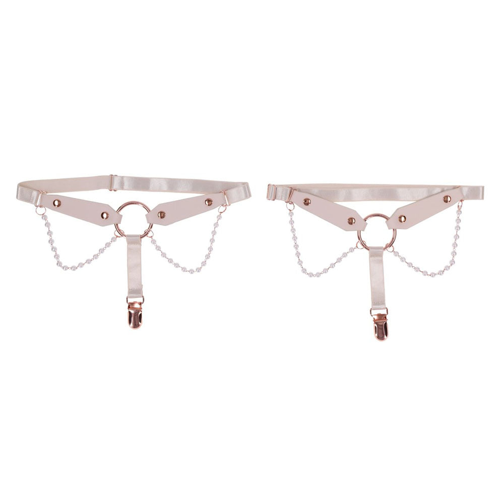 Peaches N Creame Pearl Garters (Peach) – Elegant Garters > Clothes > Hosiery > Garterbelt Sets Main image