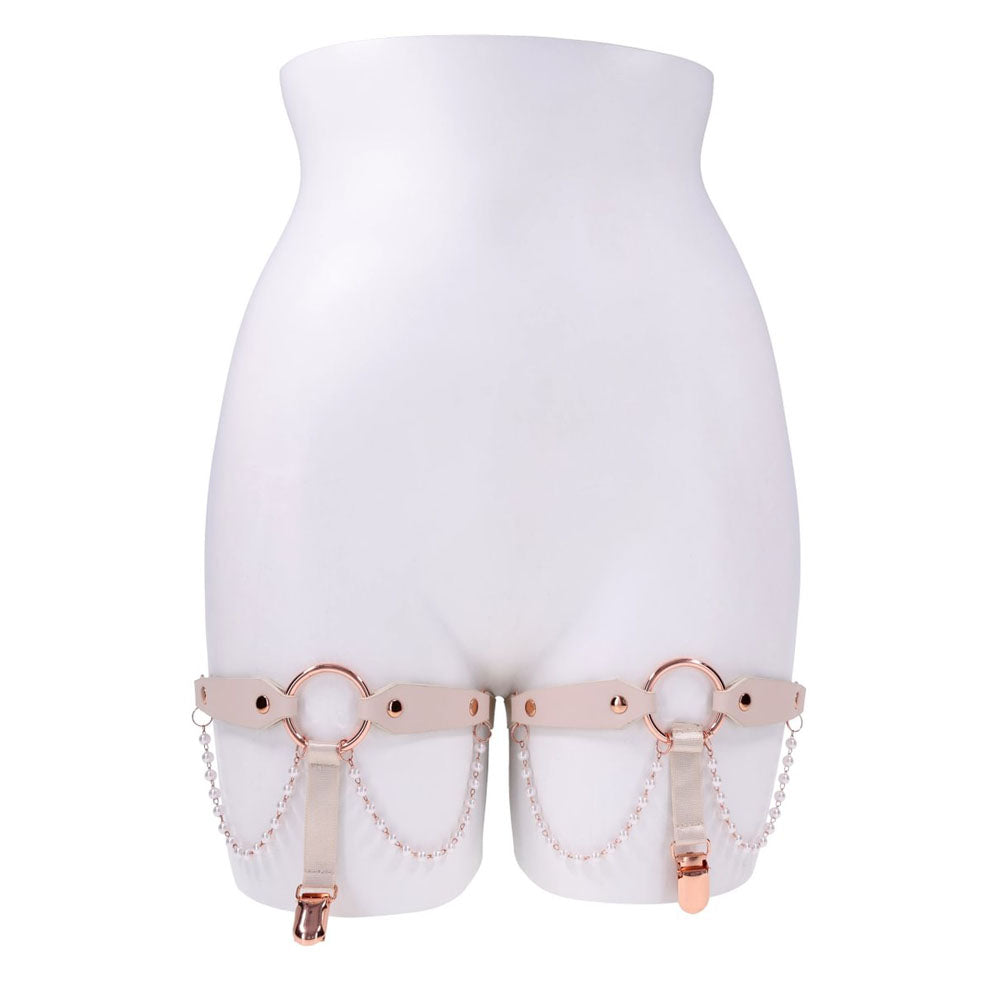 Peaches N Creame Pearl Garters (Peach) – Elegant Garters > Clothes > Hosiery > Garterbelt Sets