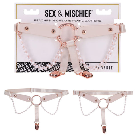 Peaches N Creame Pearl Garters (Peach) – Elegant Garters Peach Hosiery