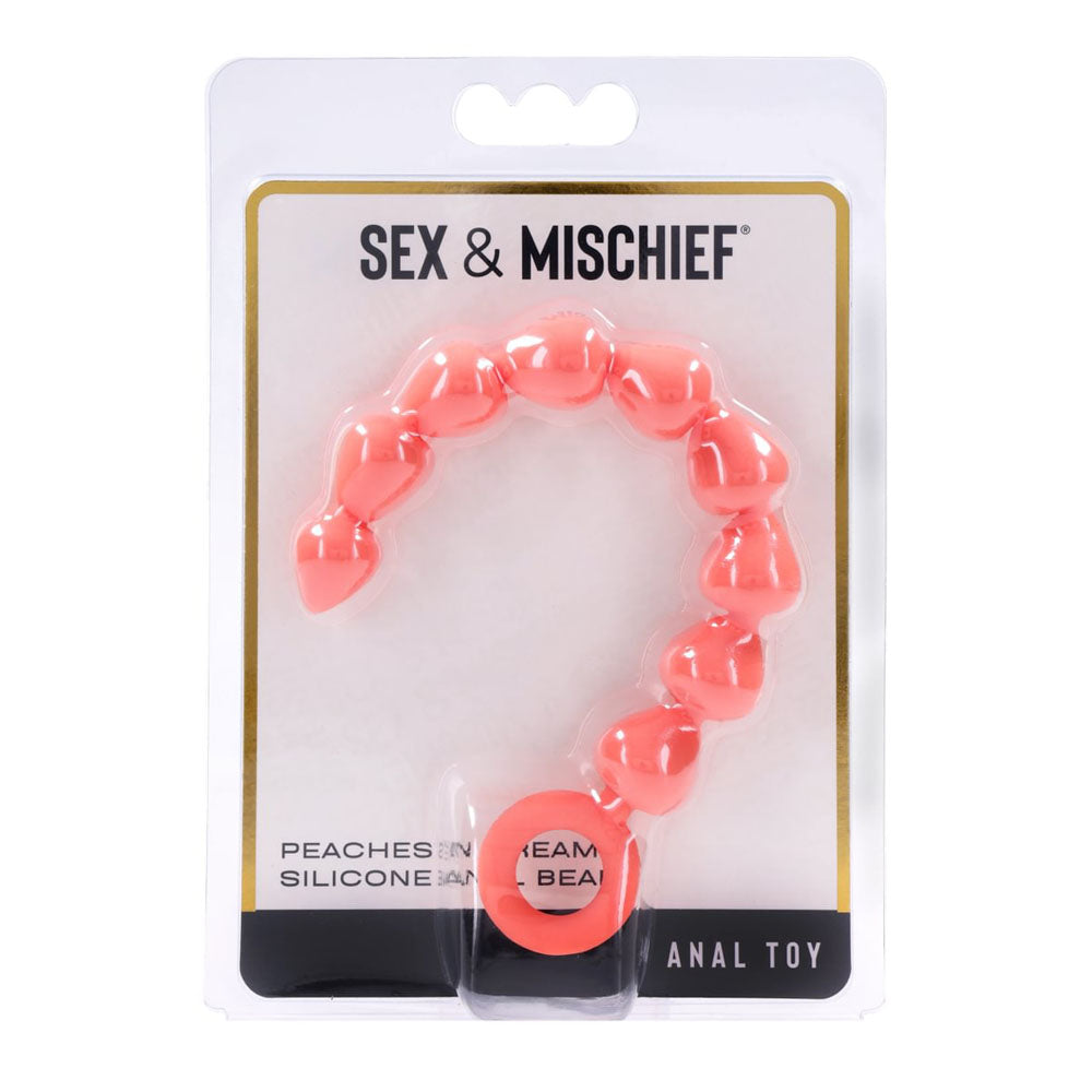 Peaches N Creame (Peach) – Silicone Ergonomic Anal Beads > Anal Range > Anal Beads
