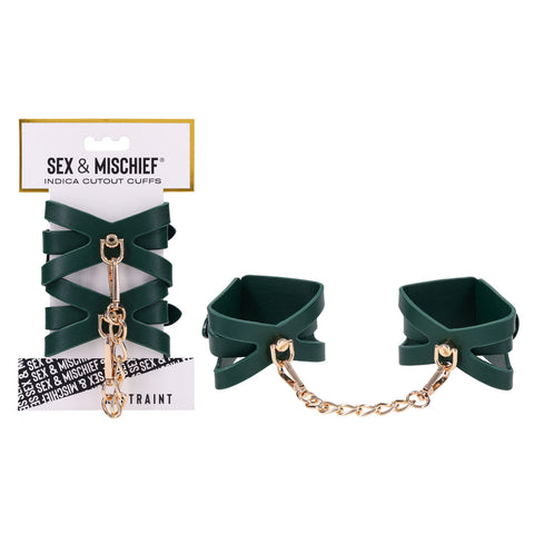 Indica Cutout Cuffs (Green) – Luxury Collar > Bondage Gear > Collars & Leashes