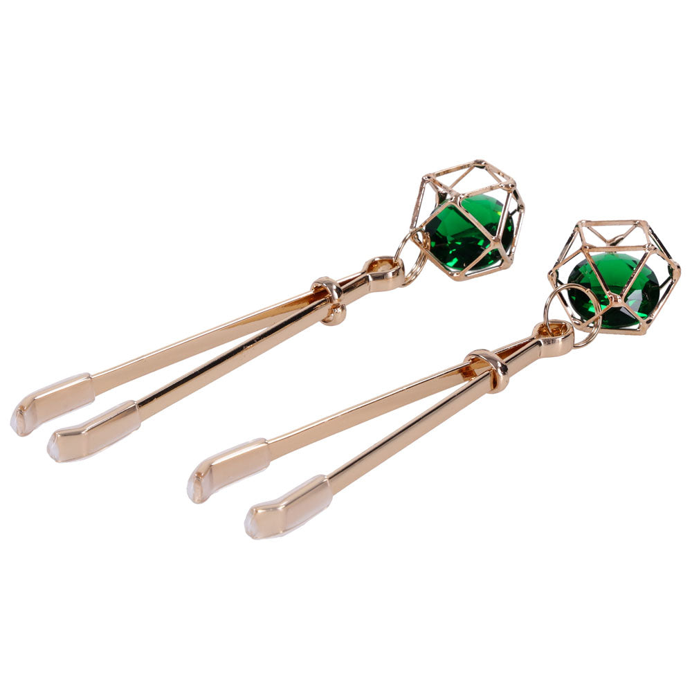 Indica Crystal Nipple Clips (Green) – Adjustable Tension Nipple Clips Nipple Clips