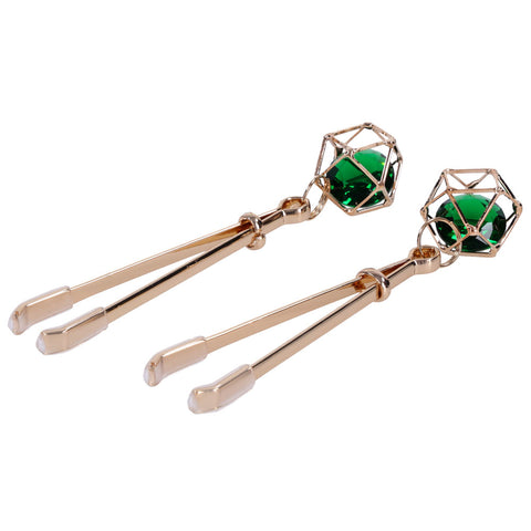 Indica Crystal Nipple Clips (Green) – Adjustable Tension Nipple Clips Nipple Clips
