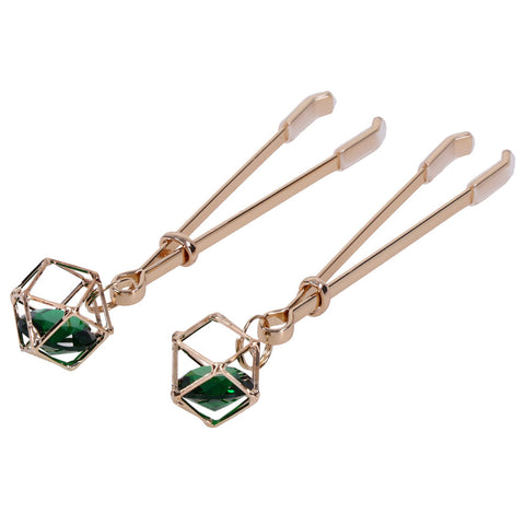 Indica Crystal Nipple Clips (Green) – Adjustable Tension Nipple Clips Nipple Clips